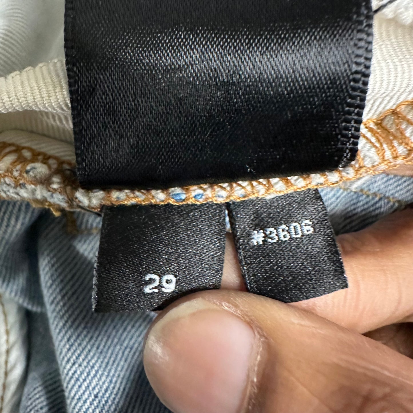 Amiri MX1 Brown Suede Blue Denim Jeans Sz 29