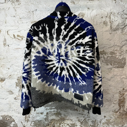 Amiri Blue White Black Zip Up Sherpa Jacket Sz S