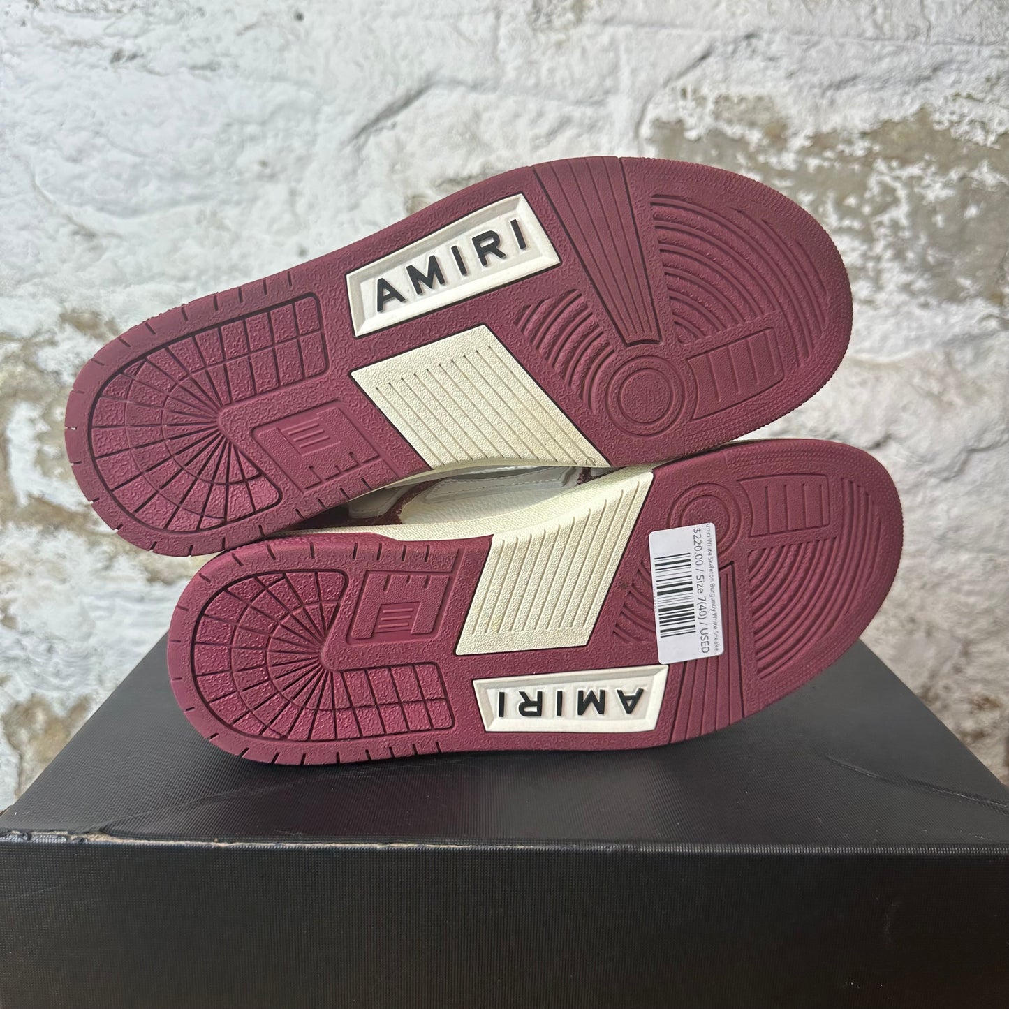 Amiri White Skeleton Burgundy White Sneaker Sz 7 (40)