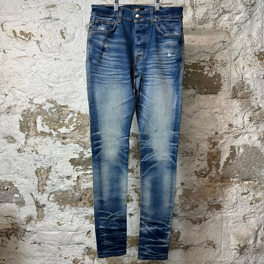 Amiri Plain Blue Honeycomb Denim Jeans Sz 31