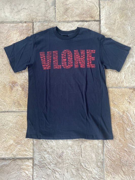 Vlone Red Skulls T-shirt Black Sz S DS