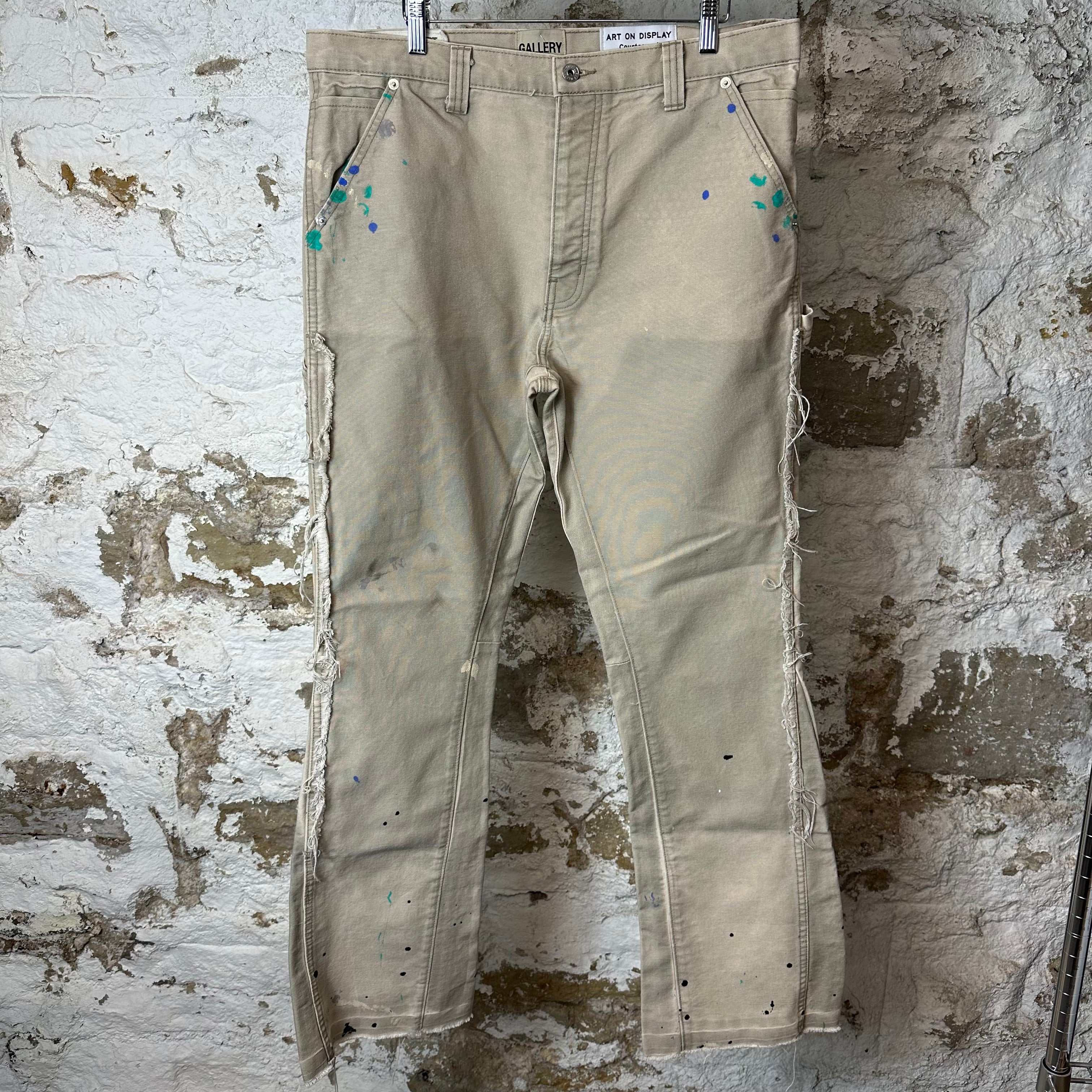 Gallery Department Tan Carpenter Flare Pants Sz 36