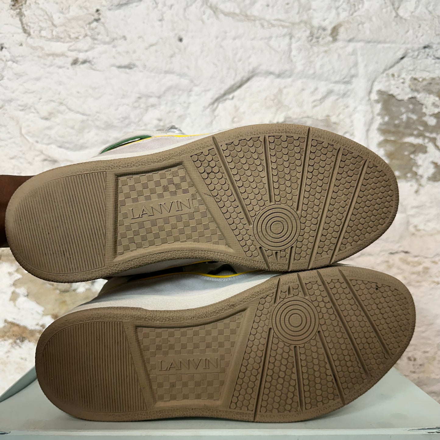 Lanvin Curb Gray White Lace Cream Sneaker Sz 11 (44)