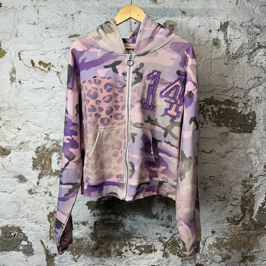 Vale Wayne Camo Purple Zip Up Hoodie Sz M DS