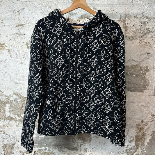 Louis Vuitton NBA Flower Black Monogram Jacket Sz M
