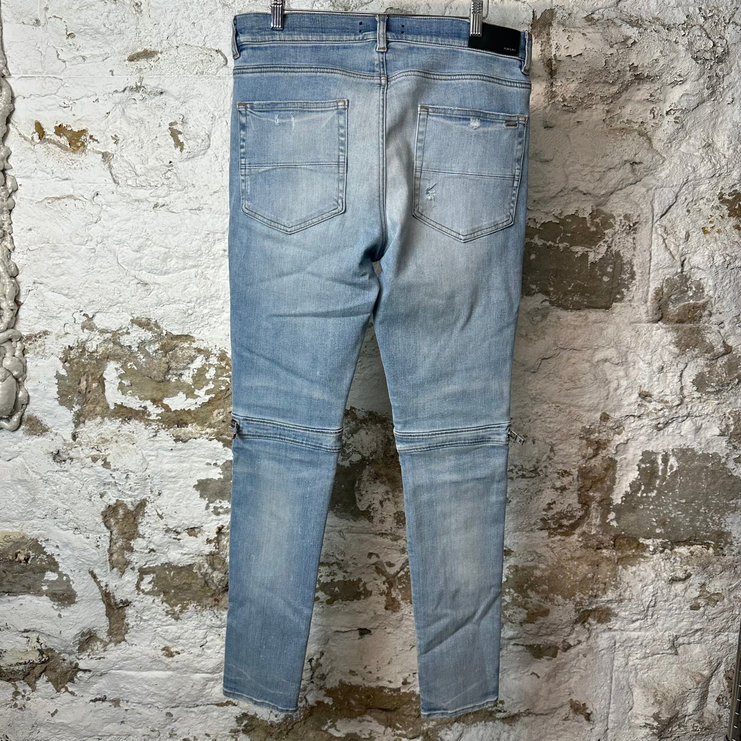 Amiri MX2 Multicolor Flannel Blue Denim Jeans Sz 34