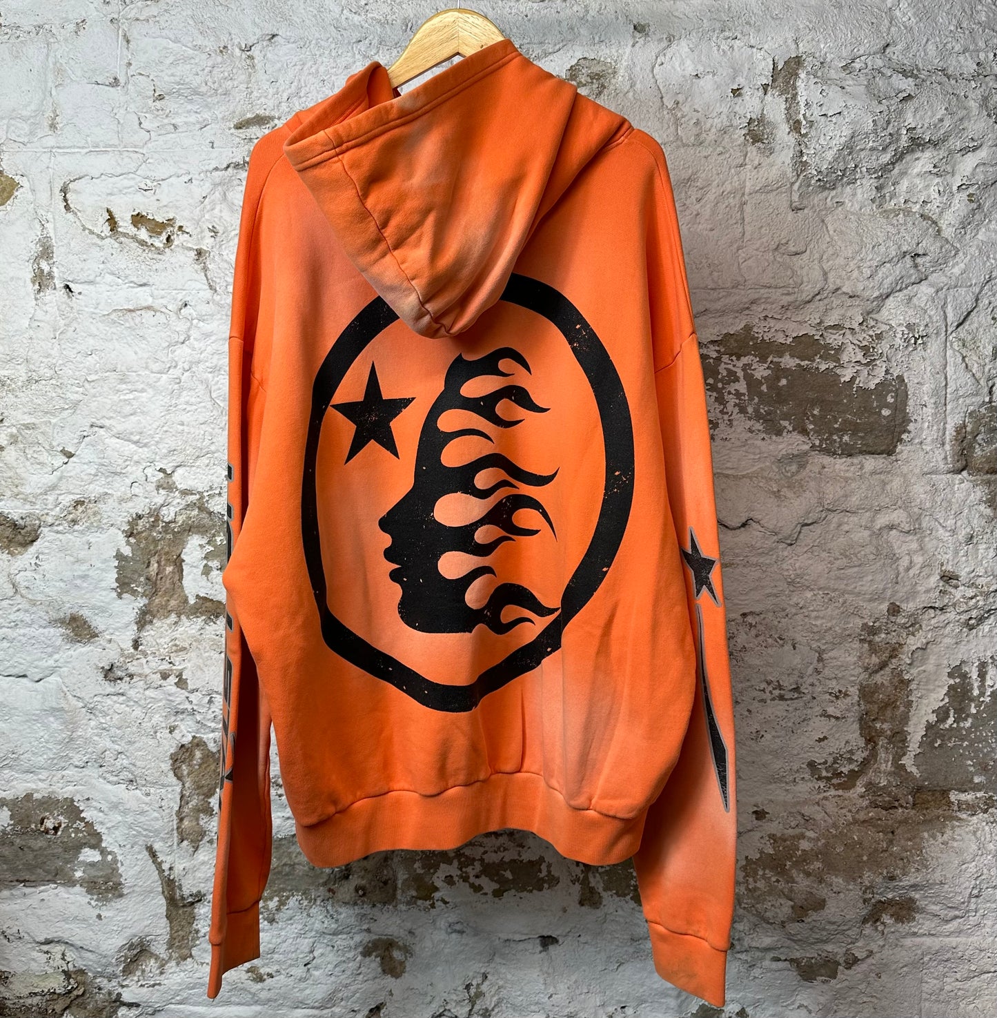 Hellstar Fire Logo Hoodie Orange Sz XL