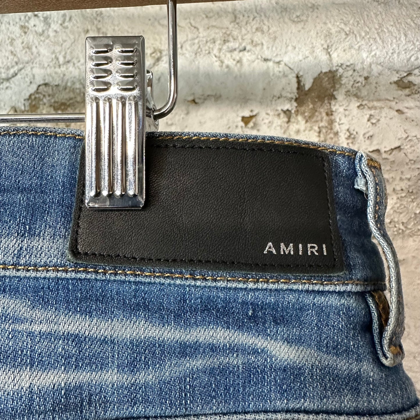 Amiri MX1 Sky Blue Cream Blue Denim Jeans Sz 33