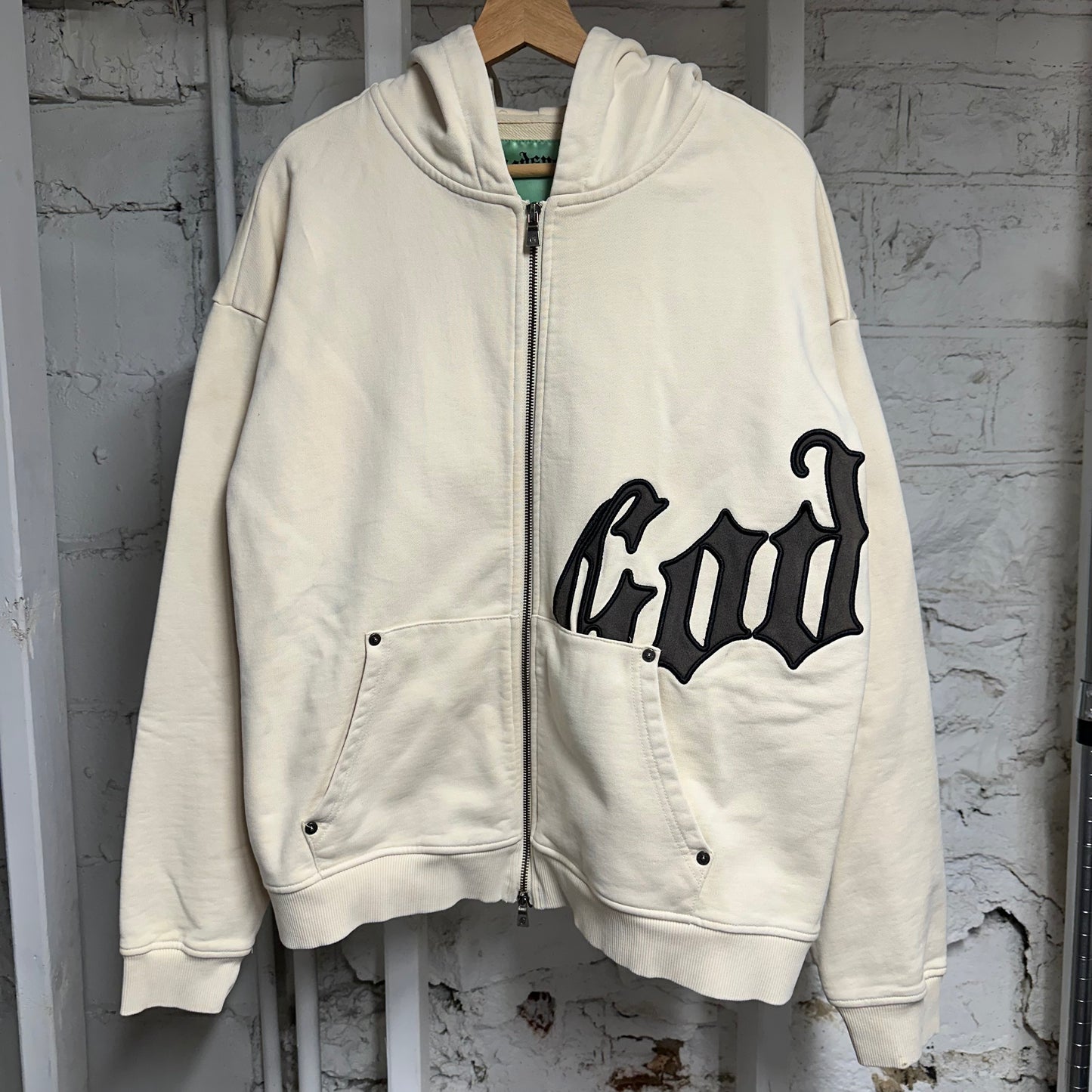 Godspeed Cream Zip Up Hoodie Sz S