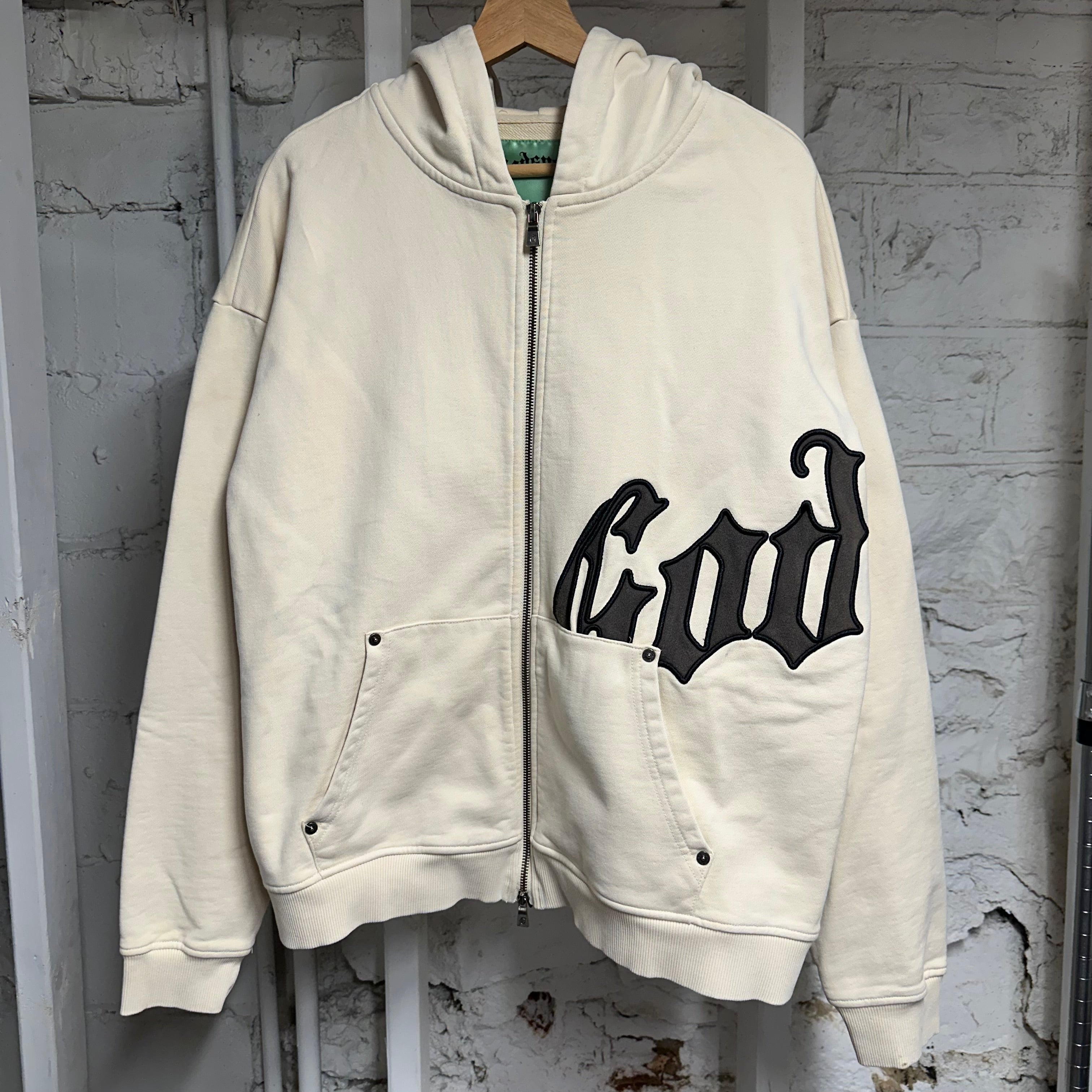 Godspeed Cream Zip Up Hoodie Sz S