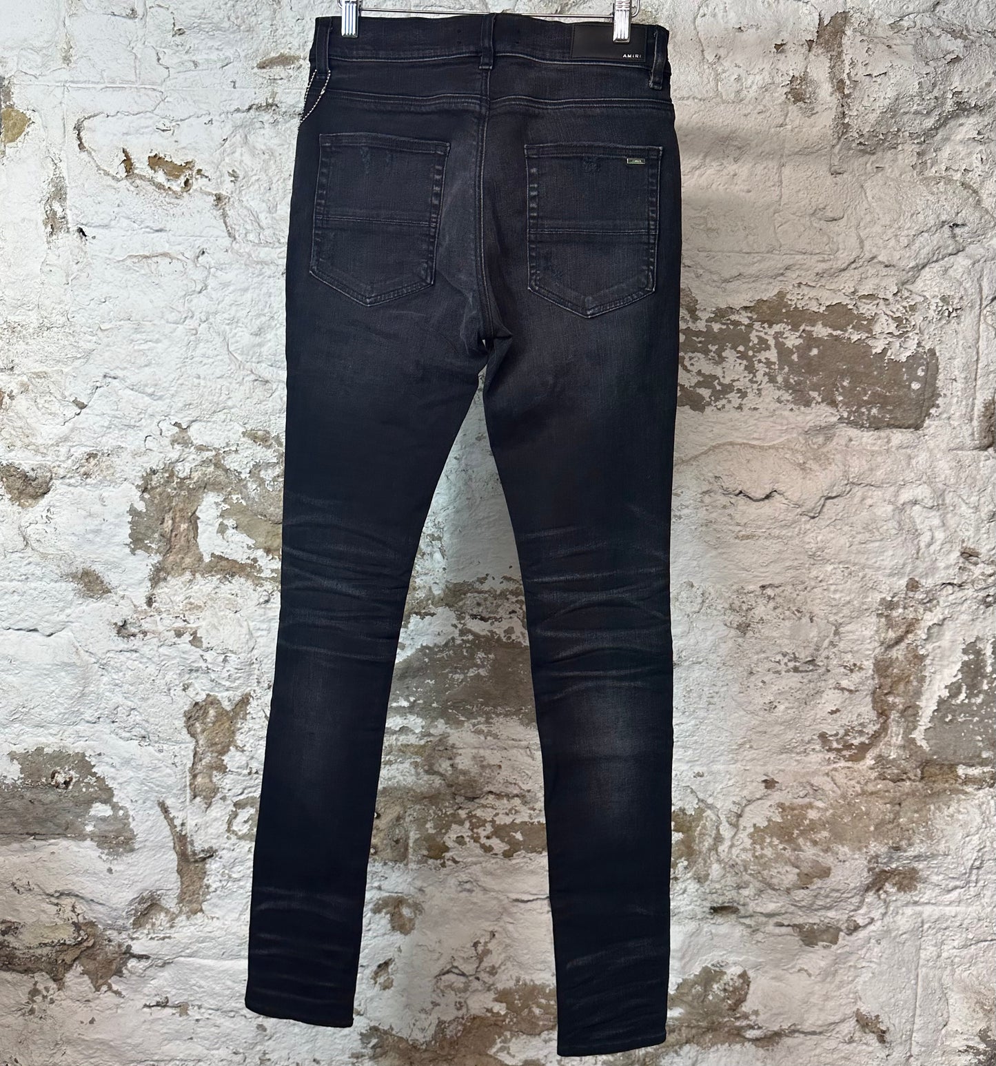 Amiri Distressed Faded Black Denim Jeans