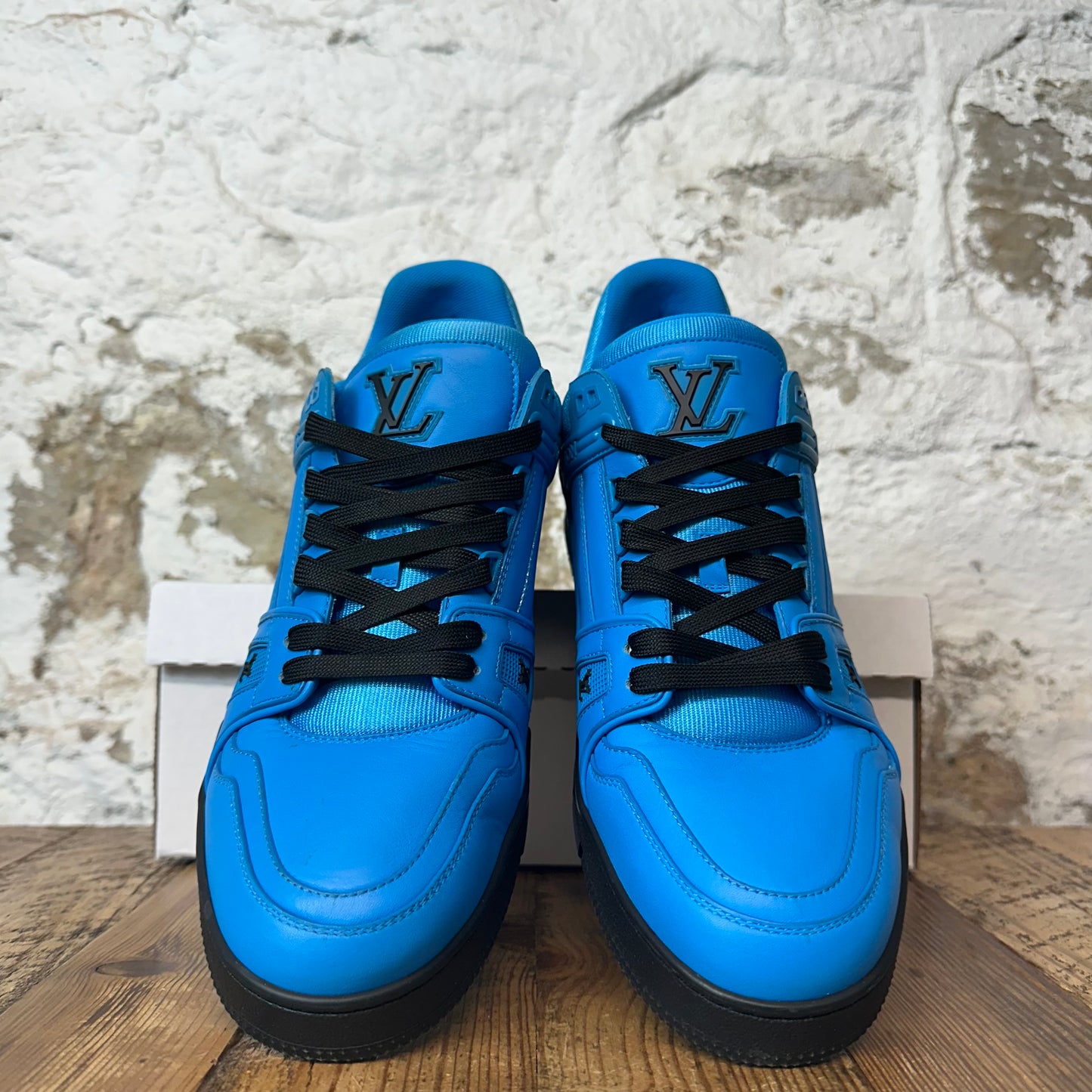 Louis Vuitton Black Blue Trainer Sneaker Sz 11.5 (10LV)