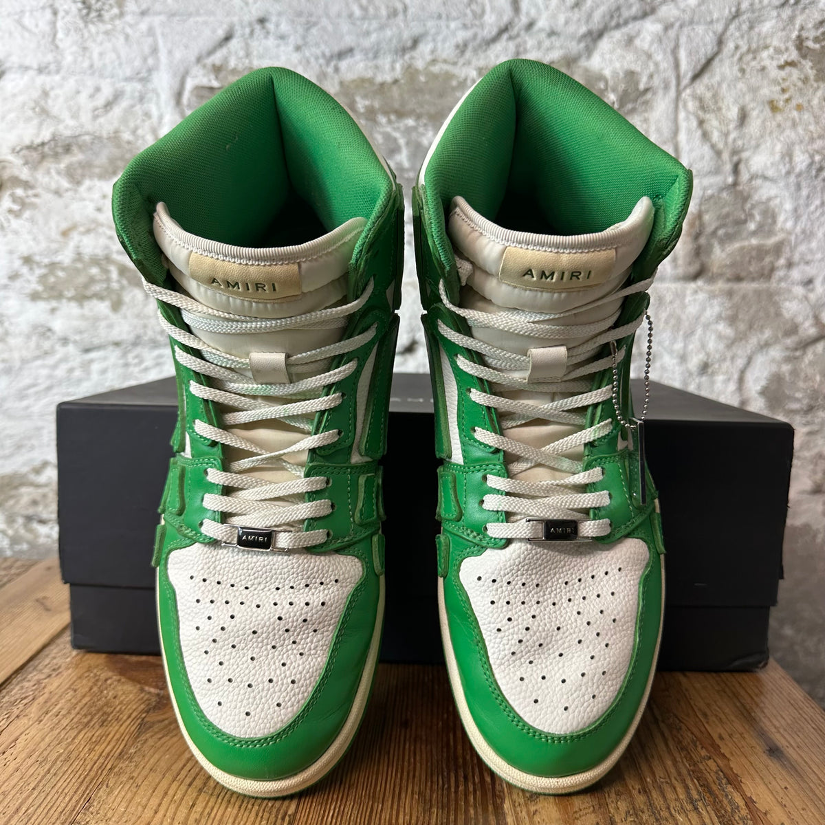 Amiri High Green Skeleton White Sneaker Sz 10 (43)