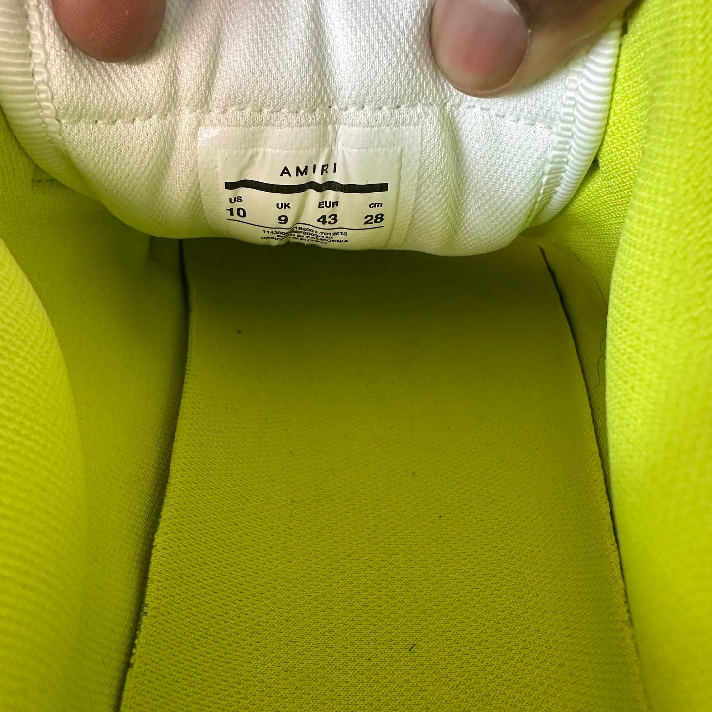 Amiri Yellow Skeleton White Sneaker Sz 10 (43) No Box