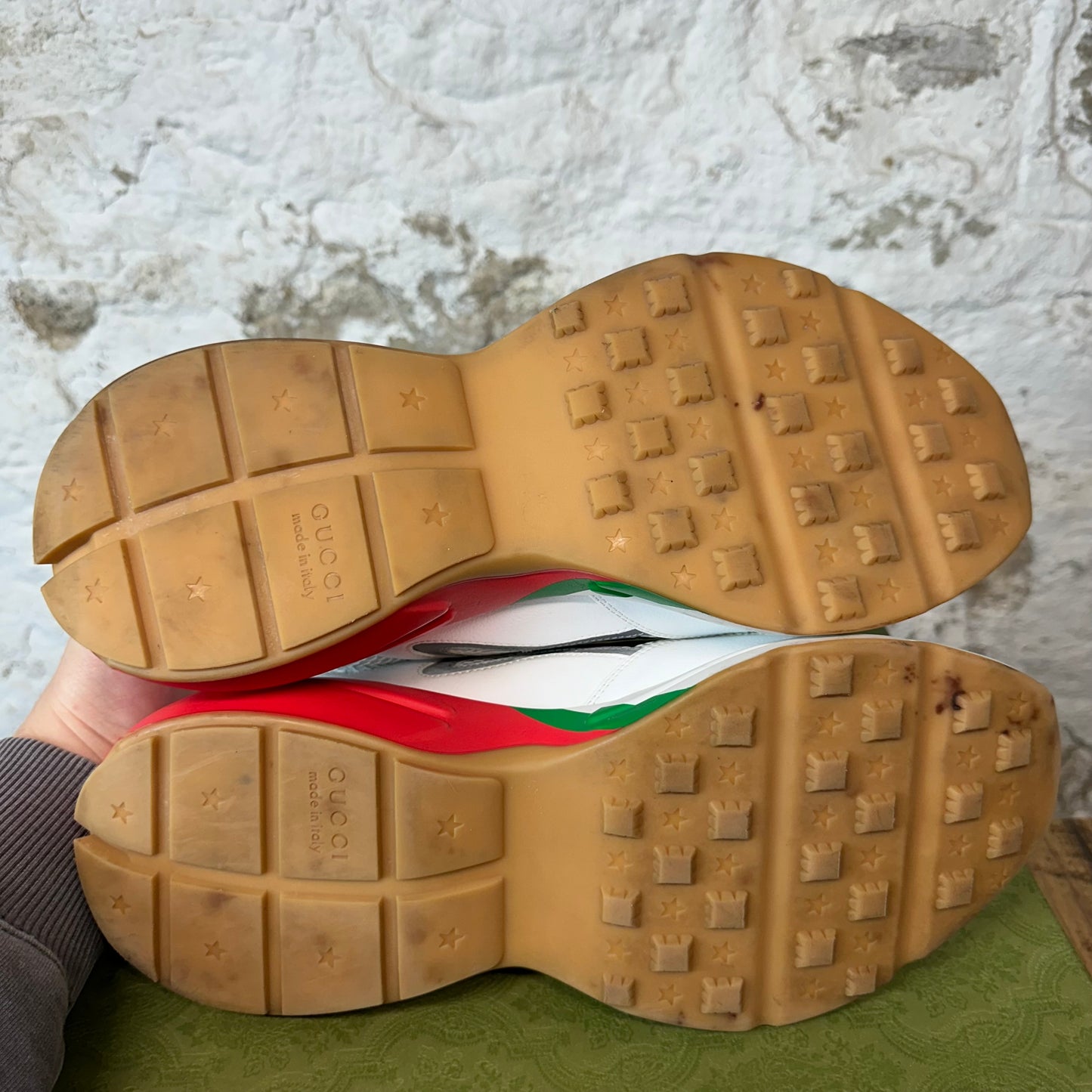 Gucci Rython White Red Green Sneaker Sz 12