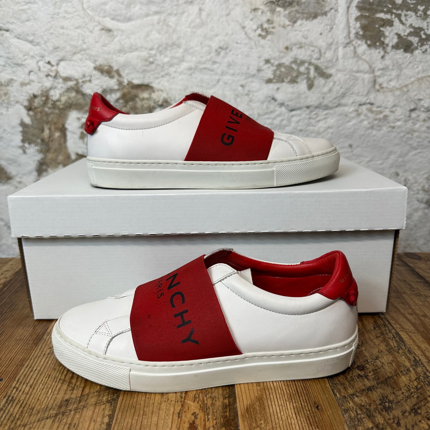 Givenchy Red Strap White Sneaker Sz 4.5 (36.5) No Box