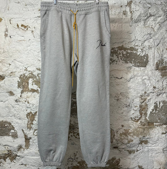 Rhude Black Script Gray Sweatpants Sz XL