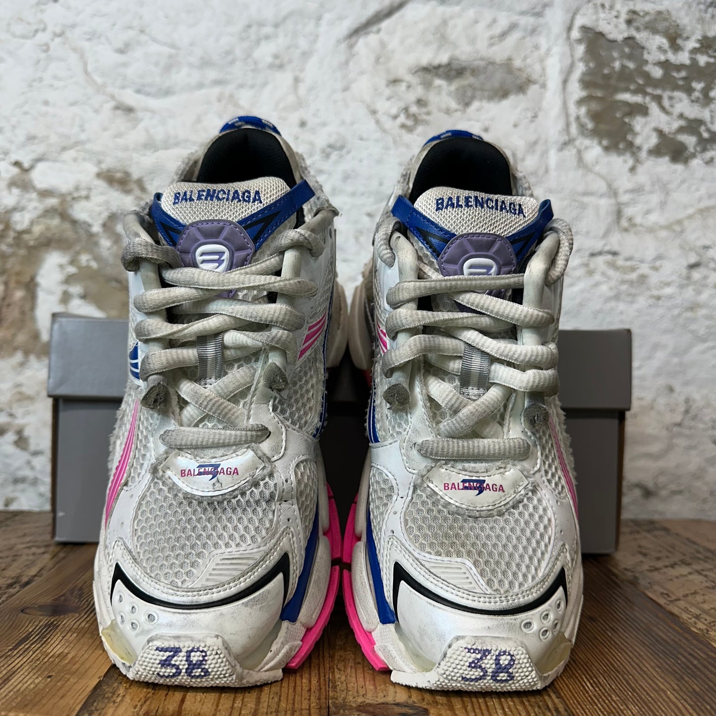 Balenciaga Runner Pink Blue White Sneaker Sz 6 (38)