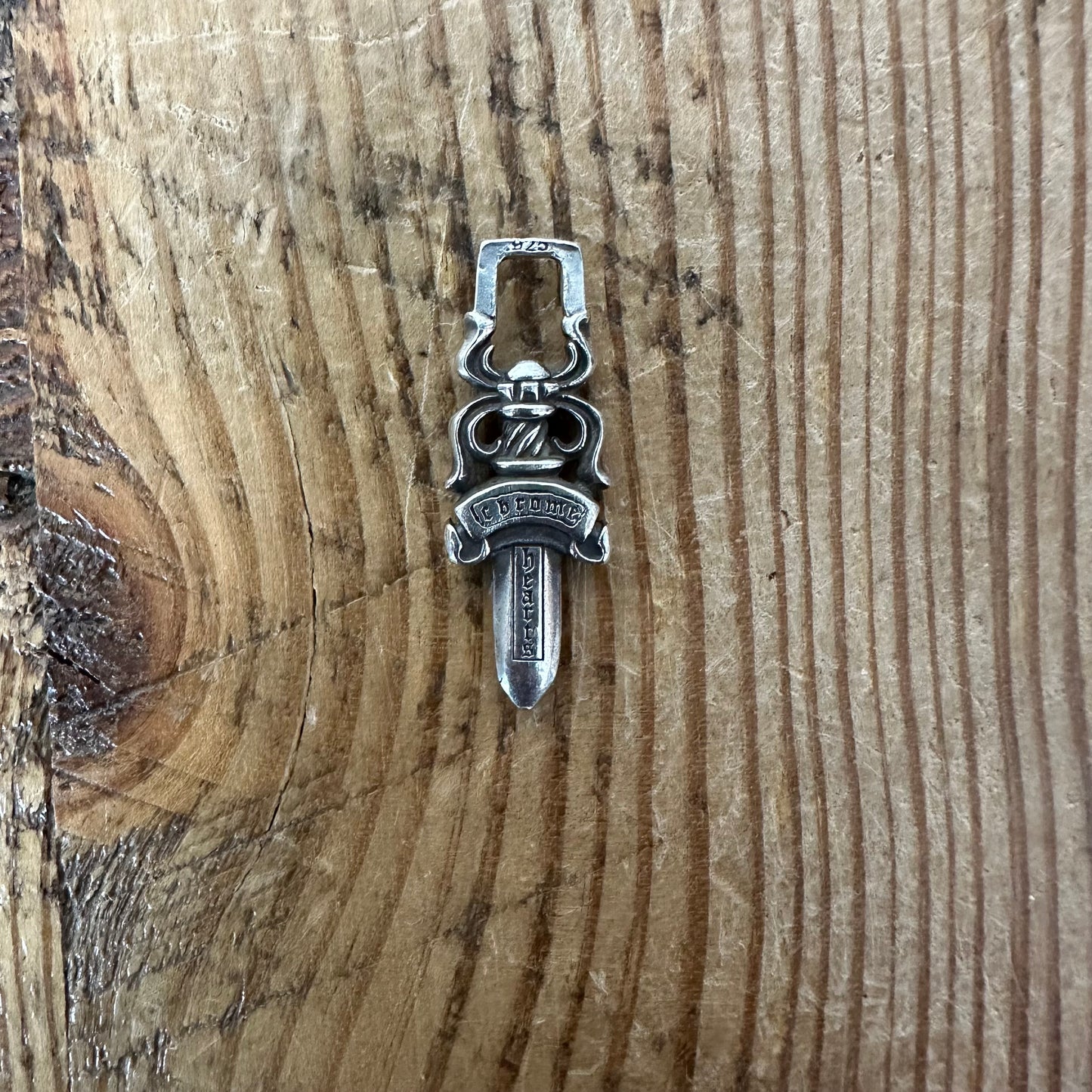Chrome Hearts Silver Zipper Pull Dagger Pendant