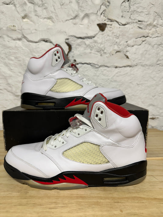 Air Jordan 5 Fire Red Silver Tongue Sz 11