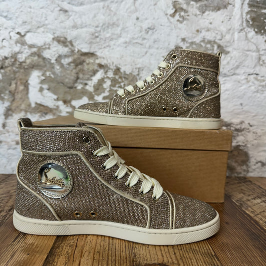 Christian Louboutin High Gold Glitter Sneaker Sz 4.5 (36)