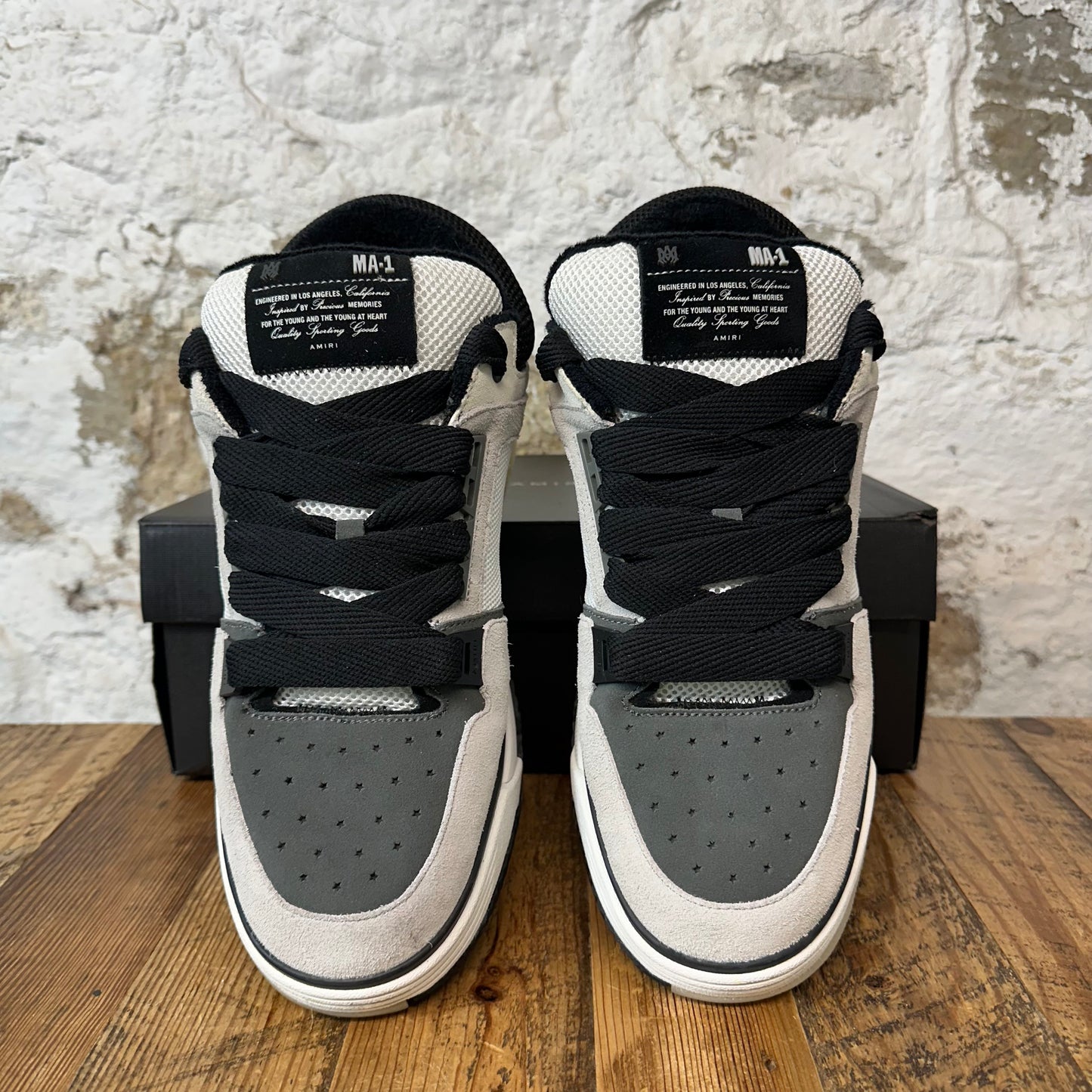 Amiri MA-1 Black Gray White Sneaker Sz 15 (48)