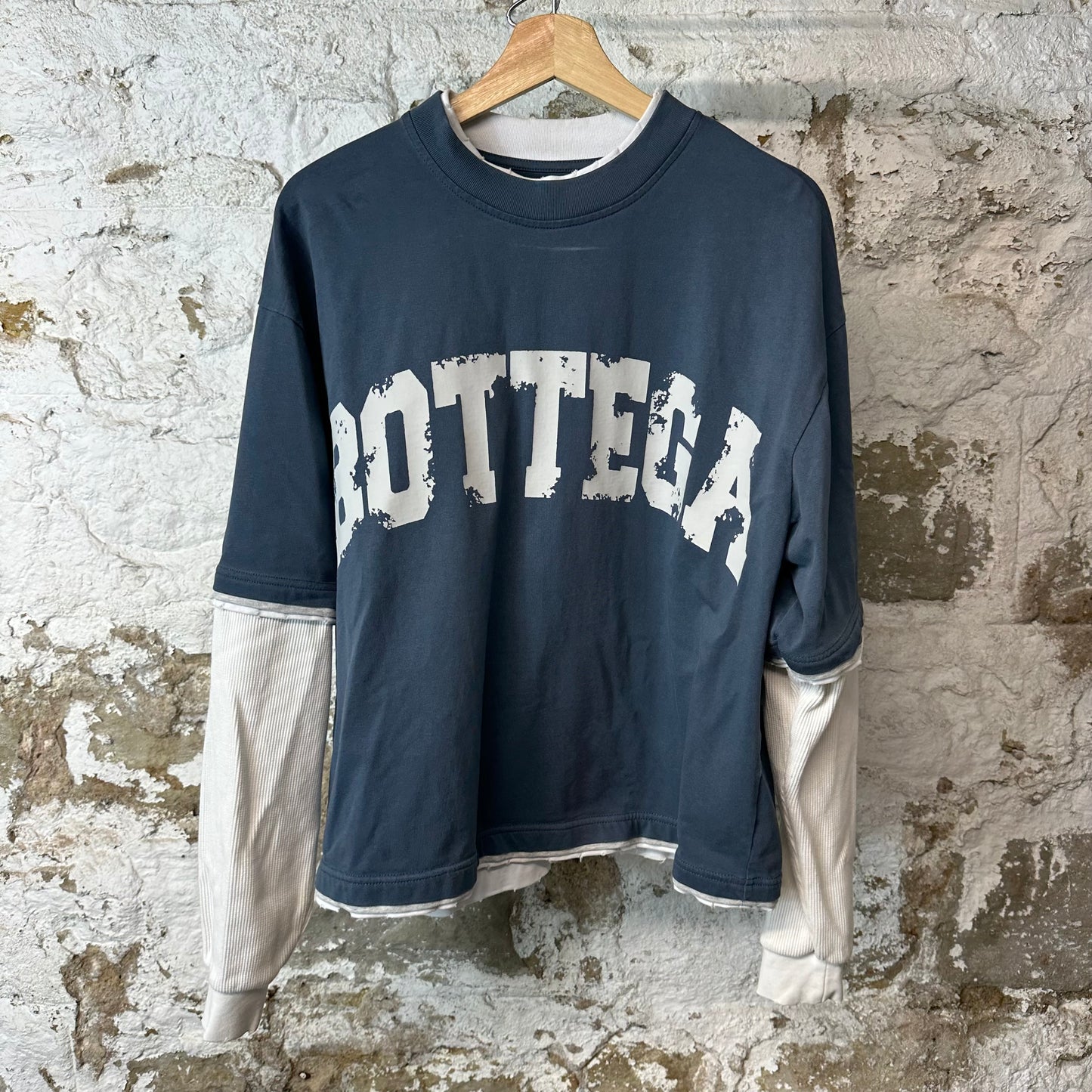 Bottega Desires War Blue Thermal Long Sleeve Sz M