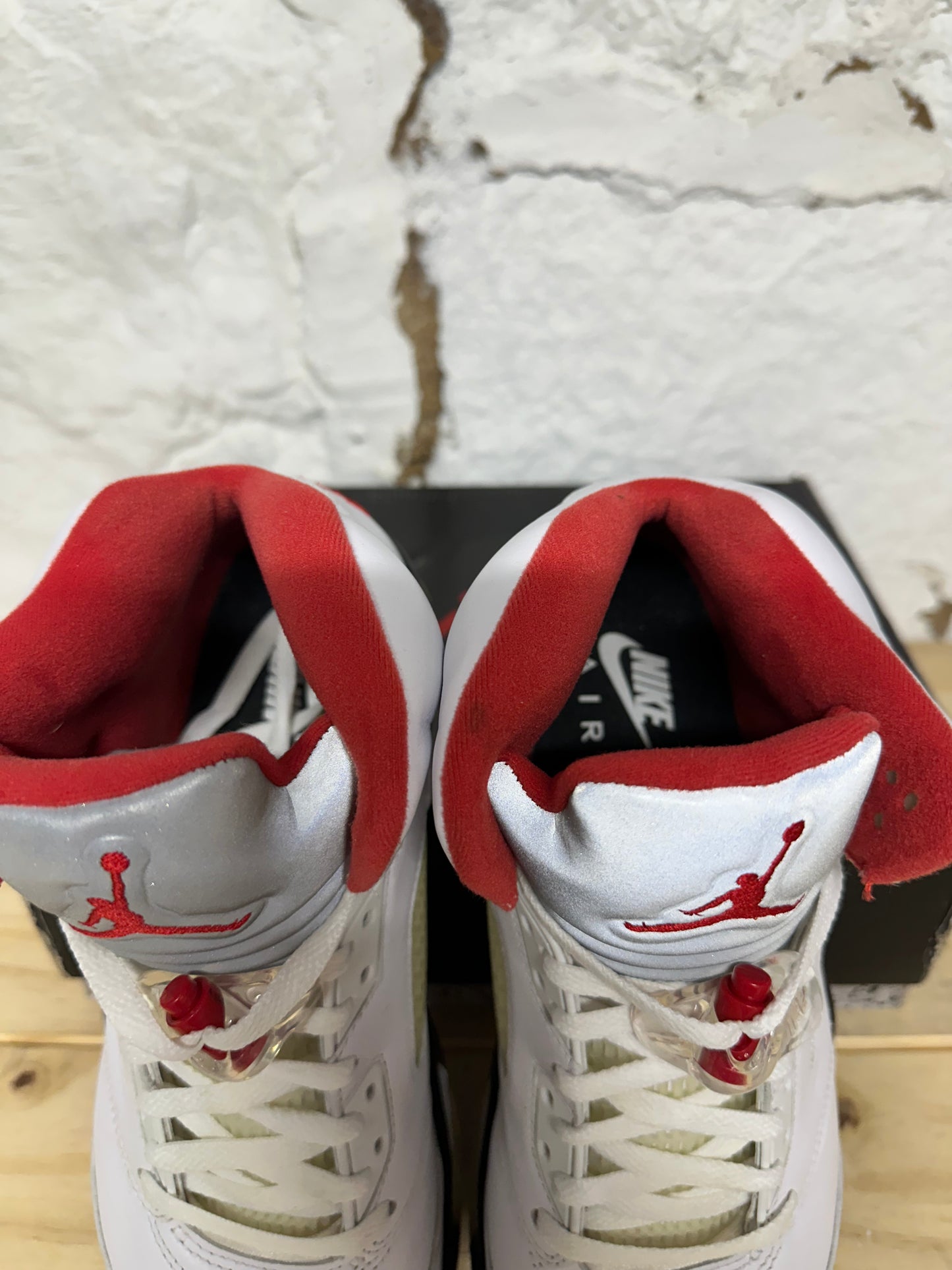 Air Jordan 5 Fire Red Silver Tongue Sz 11