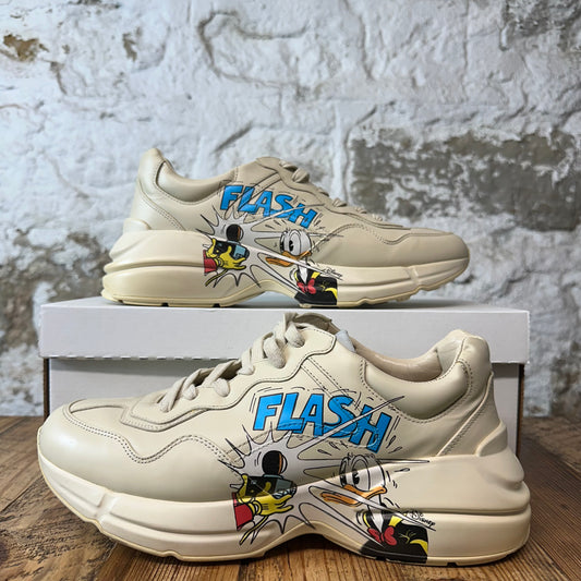 Gucci Rhyton Flash Logo Cream Sneaker Sz 8