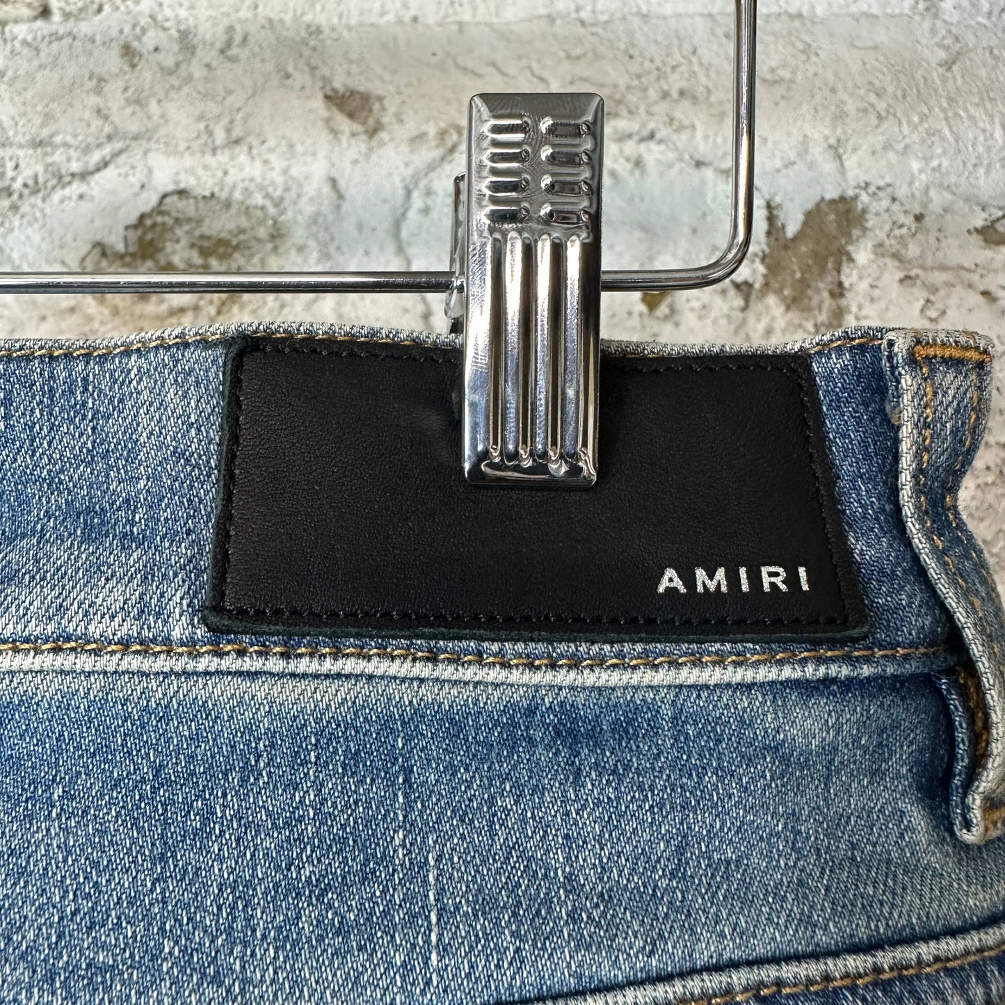 Amiri MX1 Multicolor Paisley Thrasher Blue Denim Jeans Sz 32