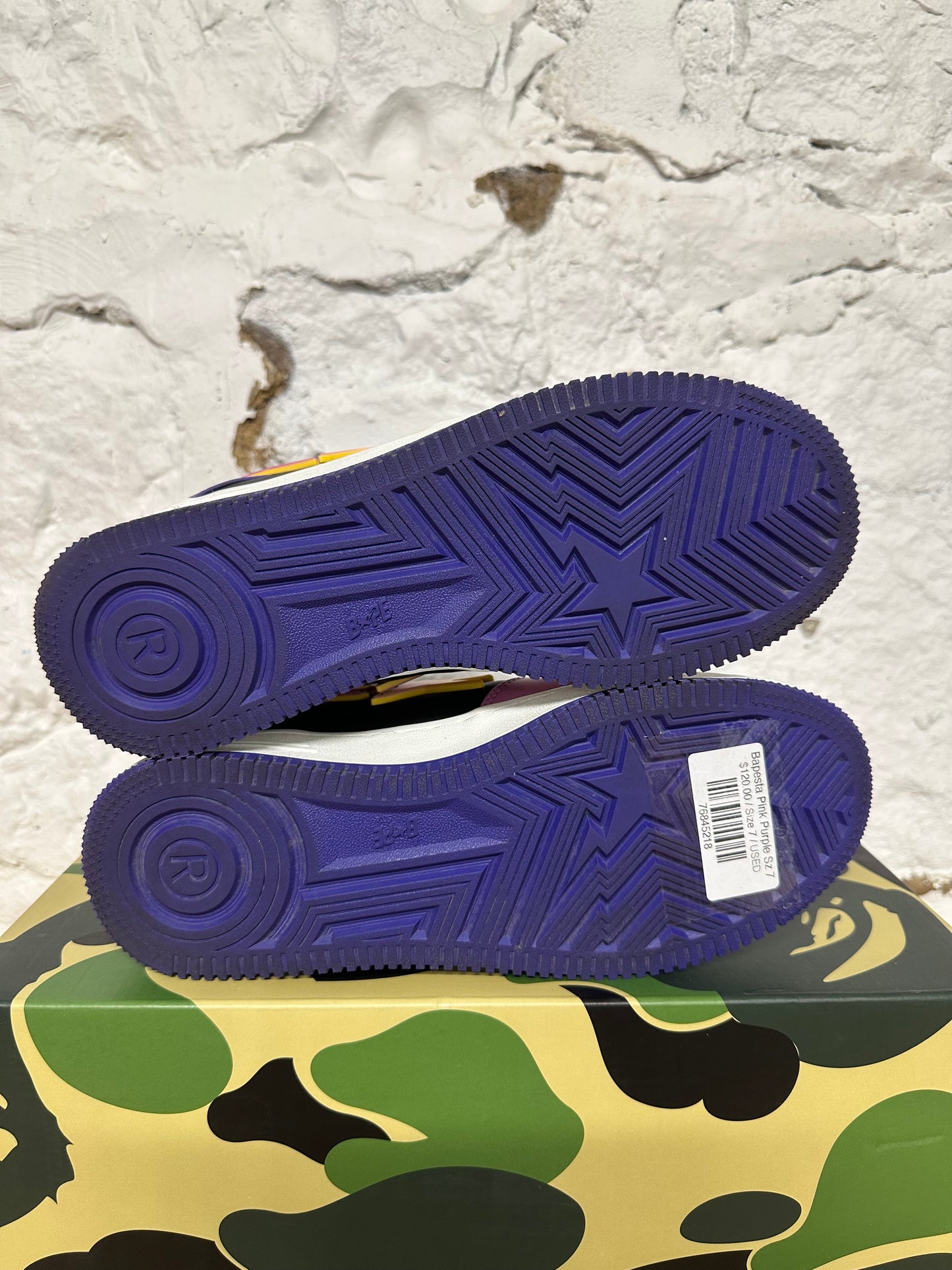 Bape Bapesta Pink Purple Sz 7