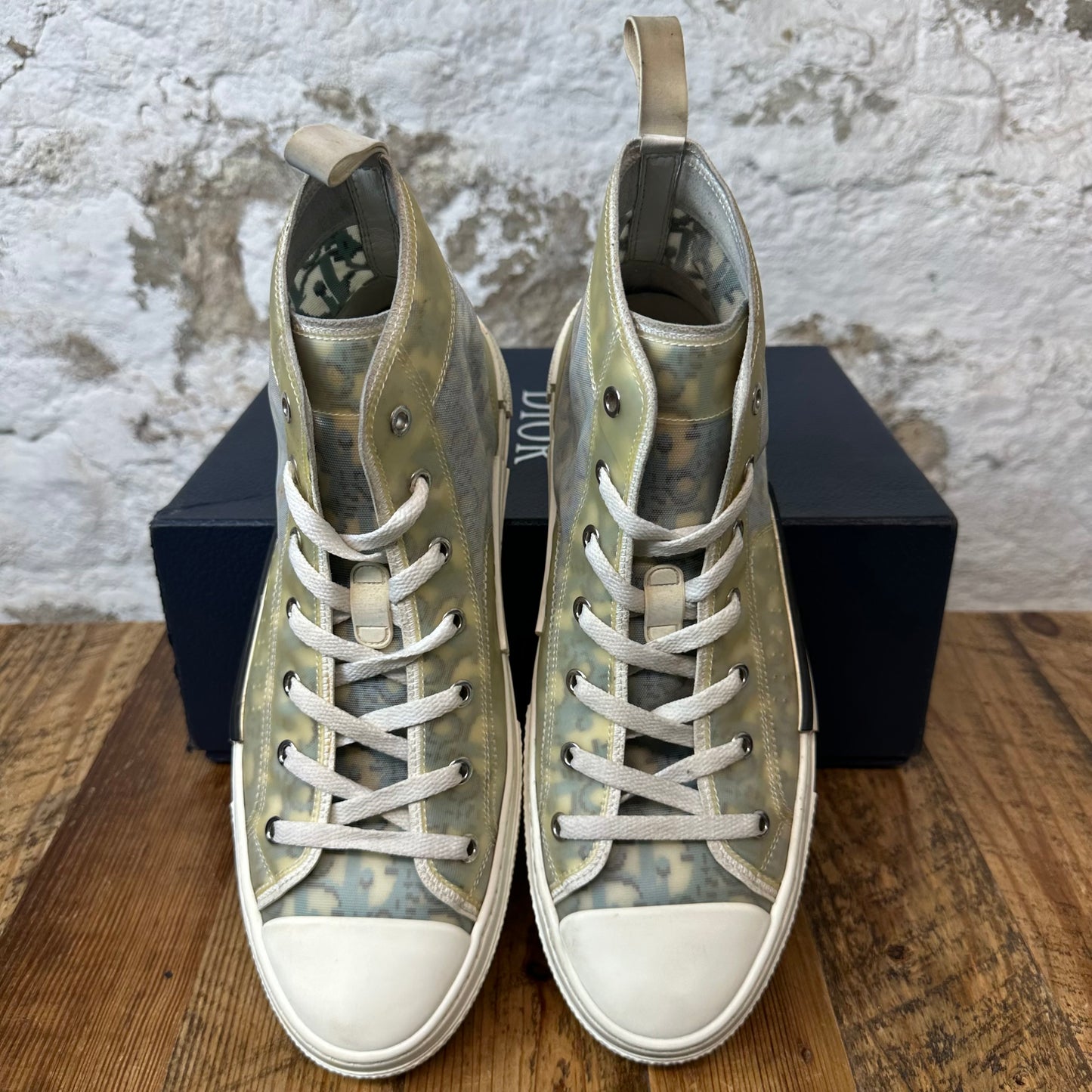 Dior B23 Green Blue Oblique High Sneaker Sz 10 (43)