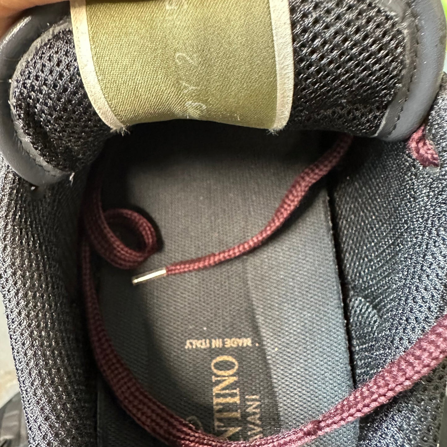 Valentino Red Maroon Suede Grey Camo Runner Sneaker Sz 12 (45)