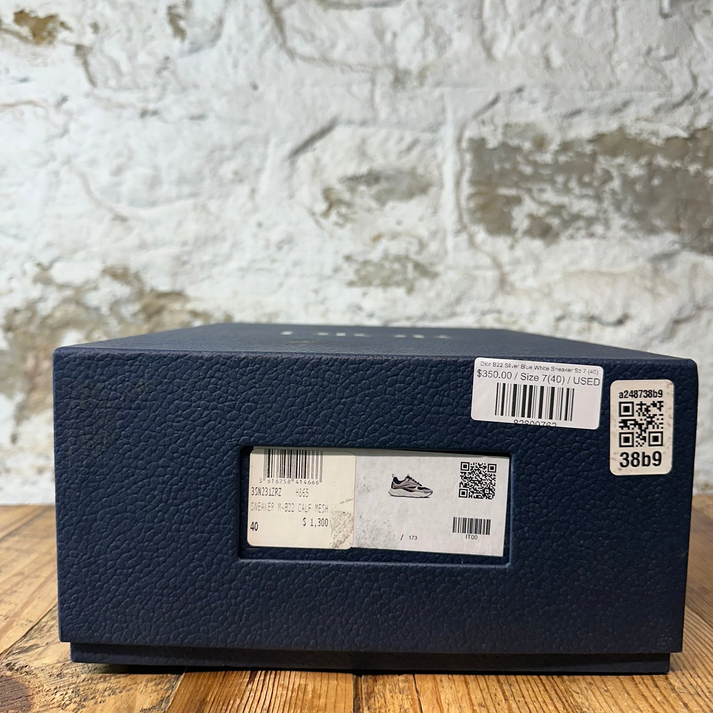 Dior B22 Silver Blue White Sneaker Sz 7 (40)