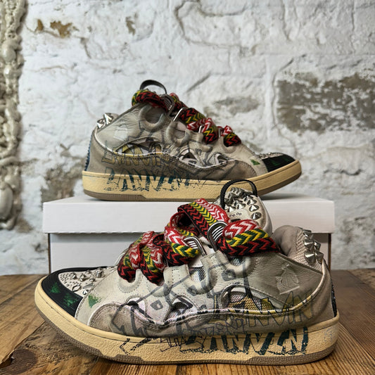 Lanvin Curb Multicolor Lace Grey Grafitti Sneaker Sz 10 (43)