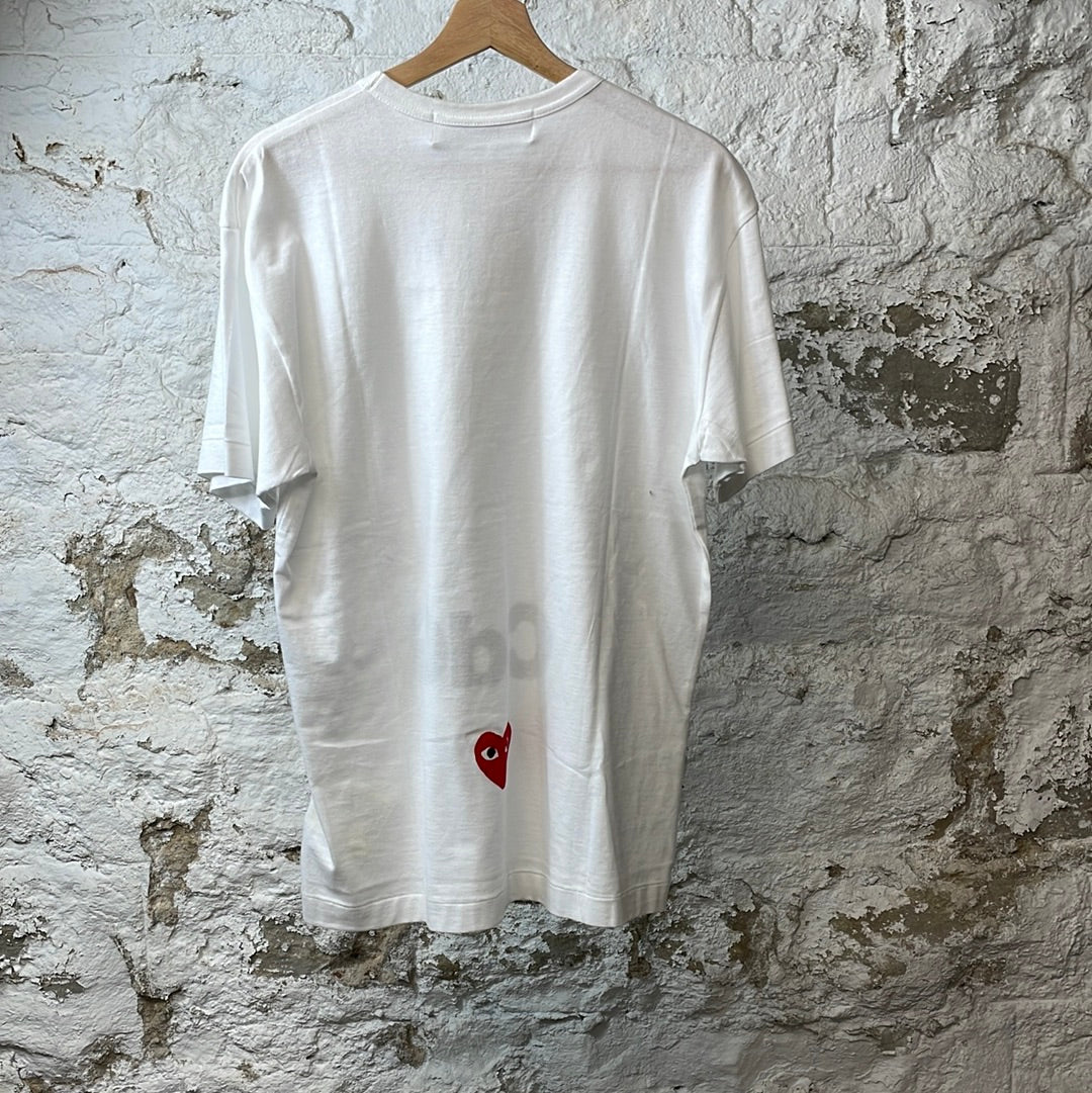 CDG Black Spell White T-Shirt Sz XL DS
