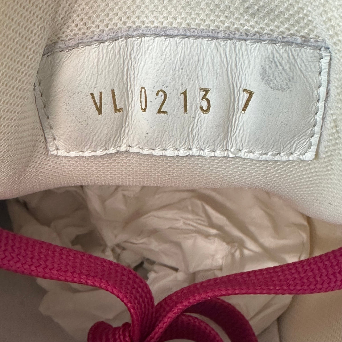 Louis Vuitton Pink White Monogram Trainer Sneaker Sz 8.5 (7LV)