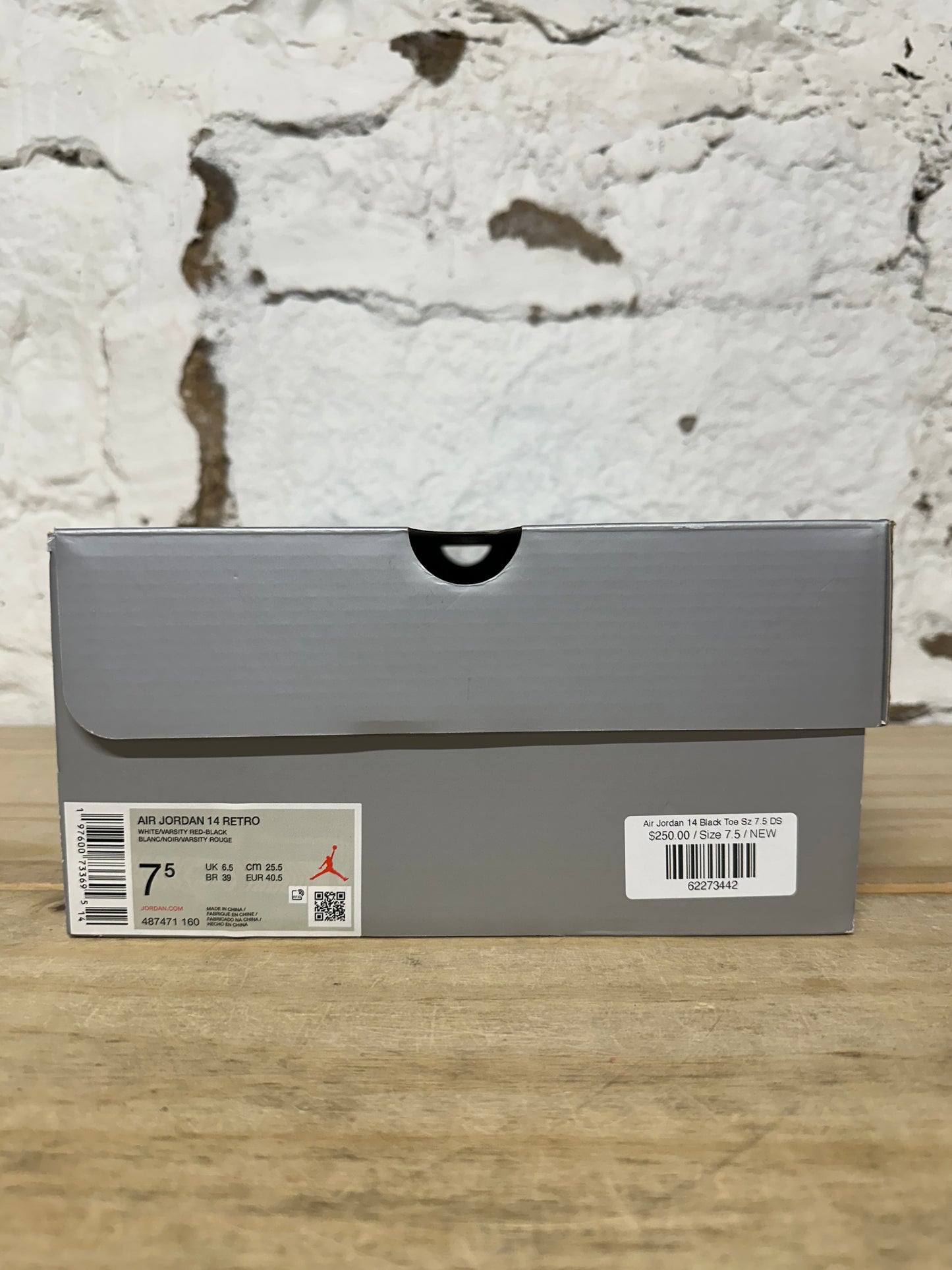 Air Jordan 14 Black Toe Sz 7.5 DS