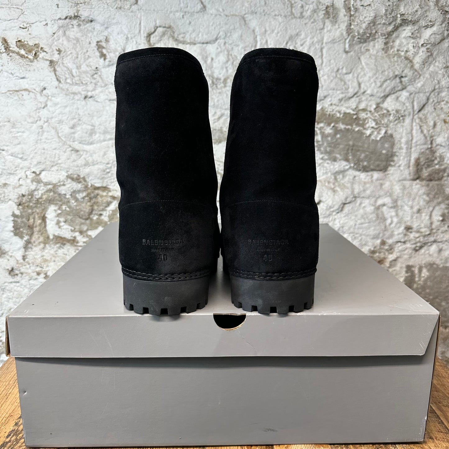 Balenciaga Alaska Fur High Suede Black Boot Sz 7 (40)