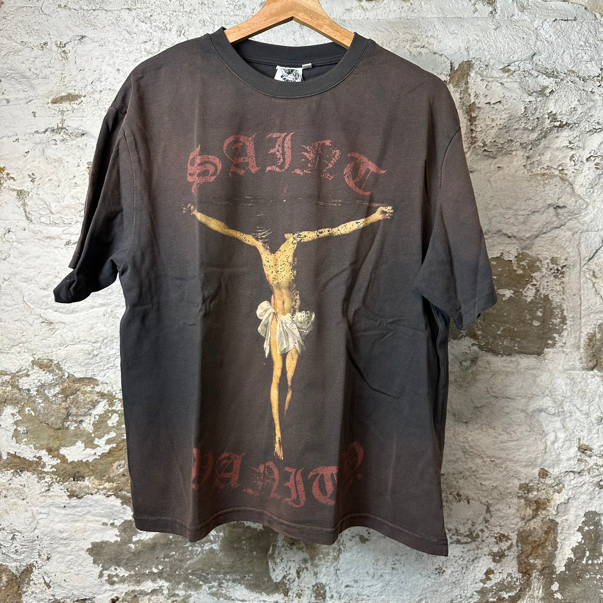 Saint Vanity Crucified Brown T-shirt