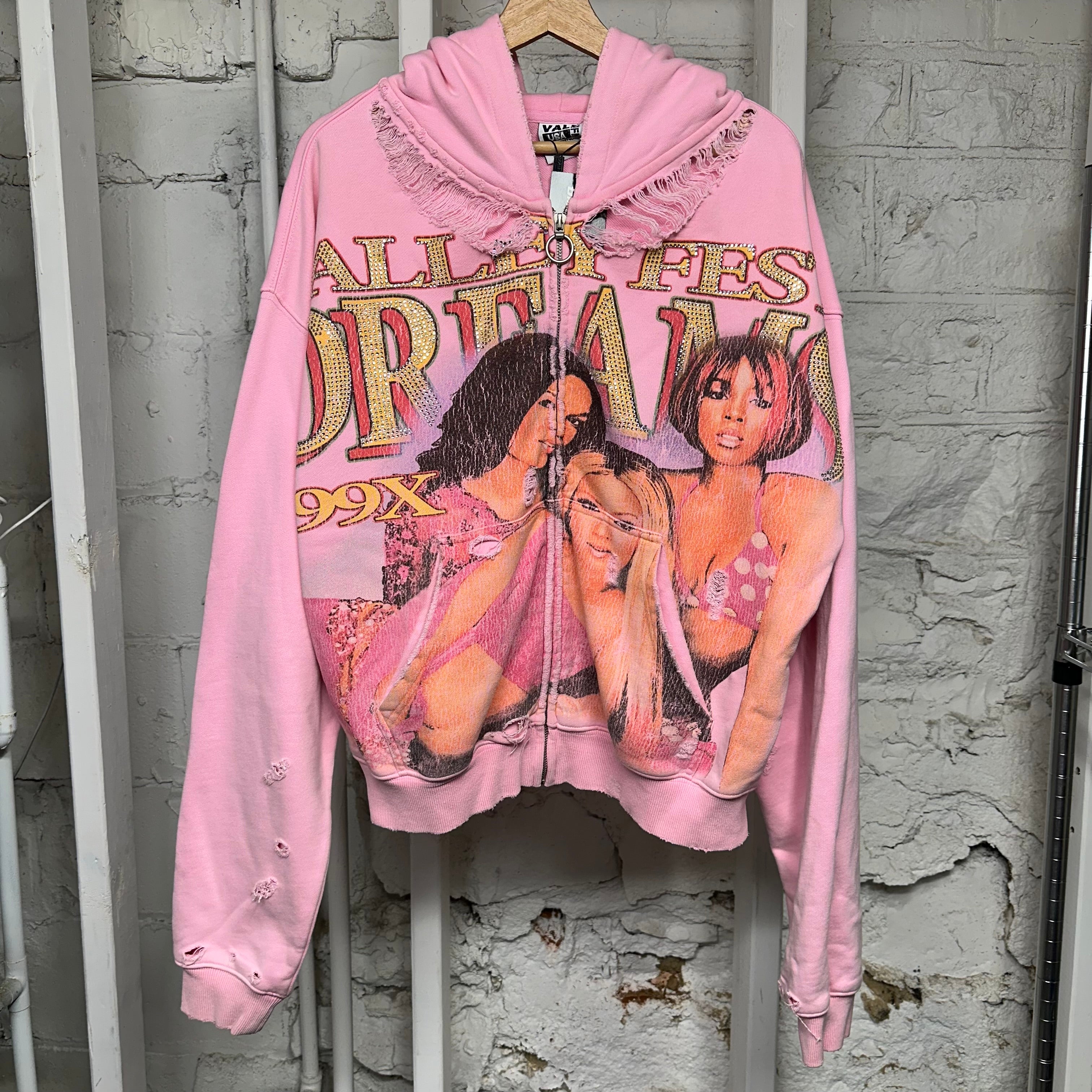 Vale Dreams Pink Zip Up Hoodie Sz M