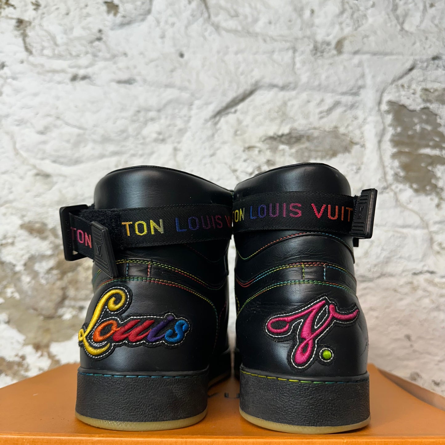 Louis Vuitton High Black Rainbow Rivoli Sneaker Sz 12.5 (11LV)