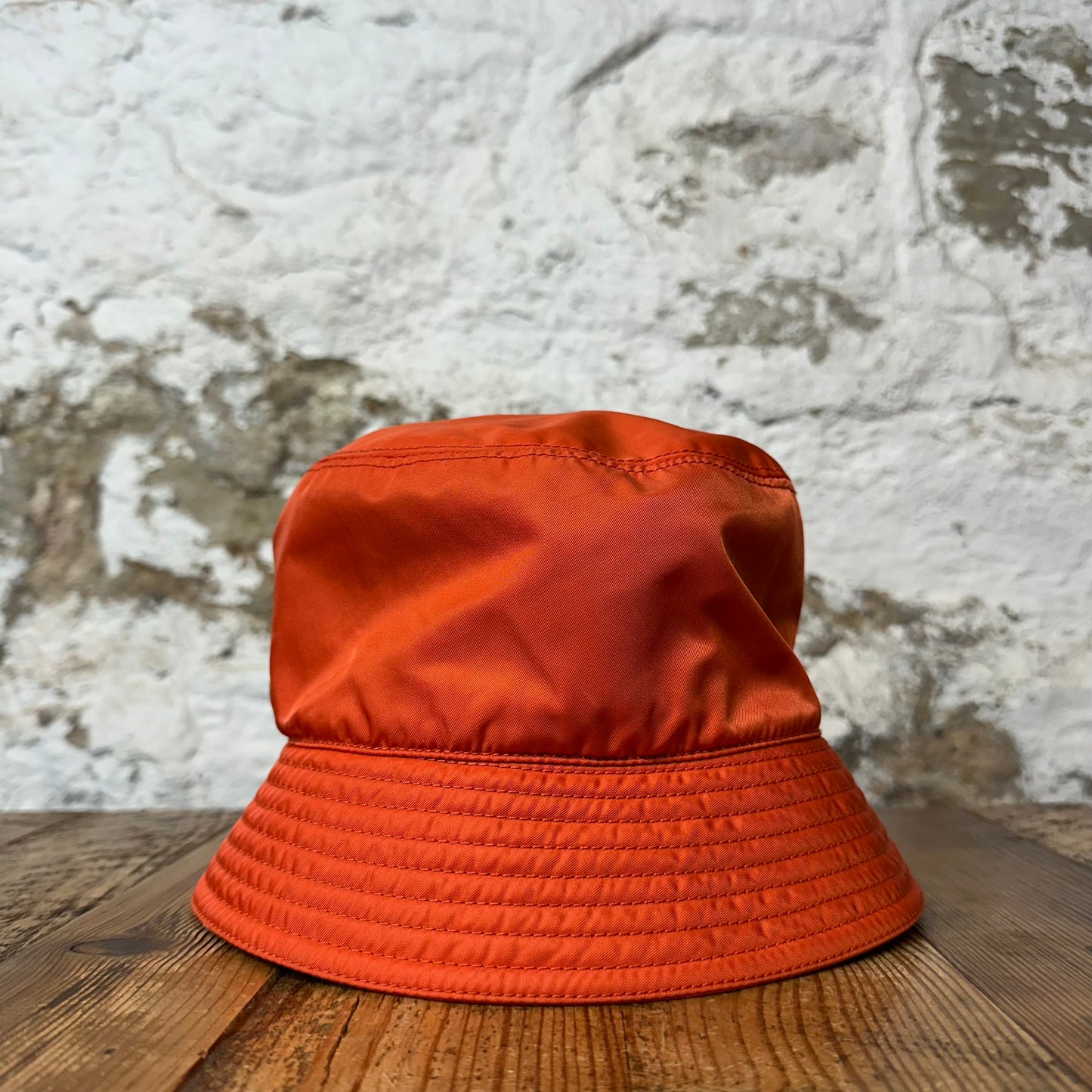 Prada Renylon Orange Bucket Hat Sz L