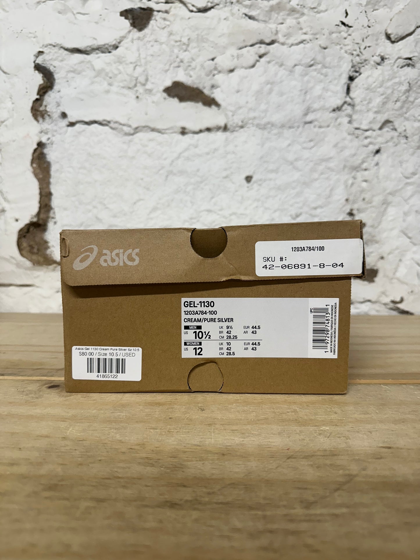 Asics Gel-1130 Cream Pure Silver Sz 10.5