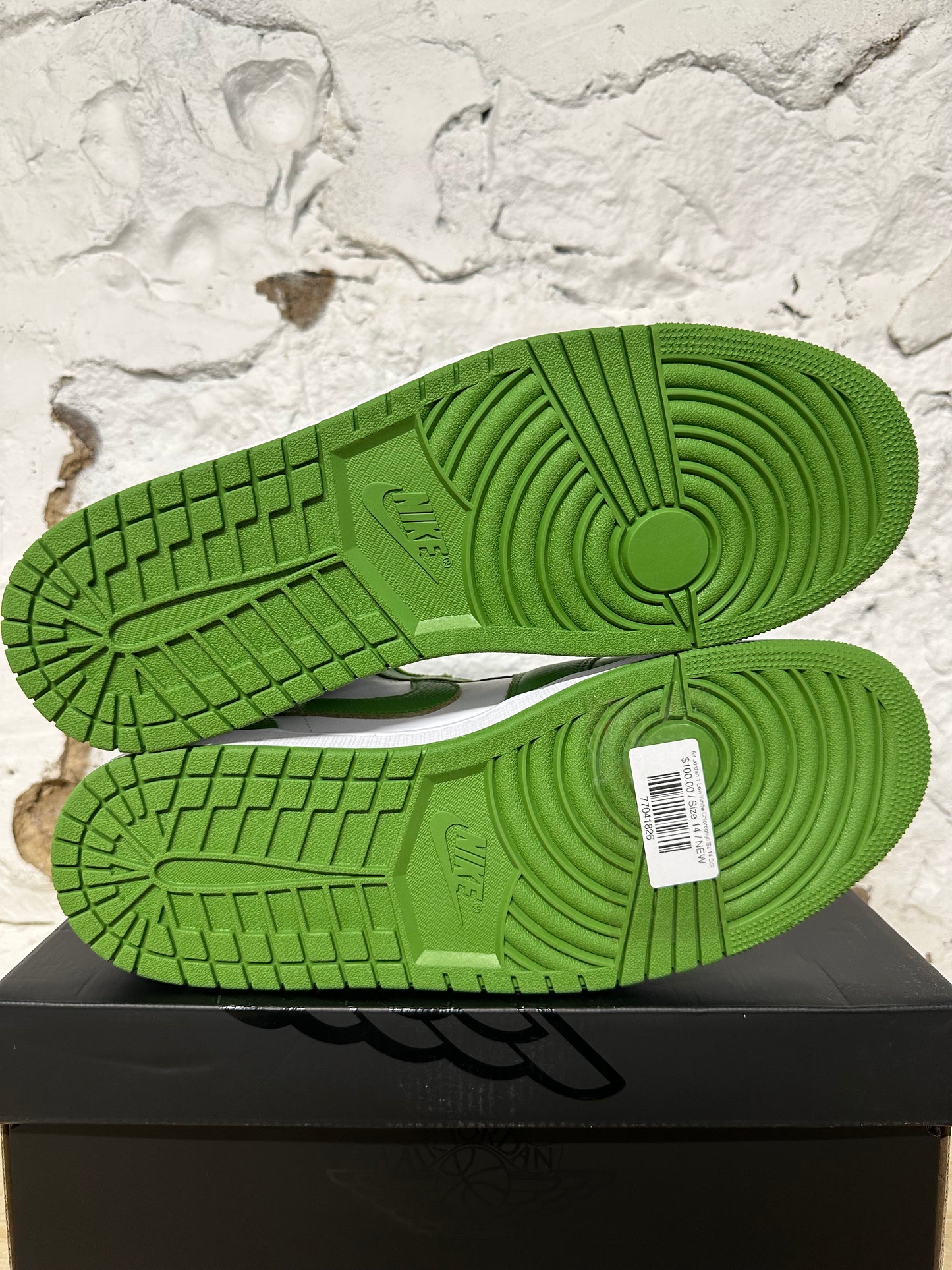 Air Jordan 1 Low White Chlorophyll Sz 14 DS