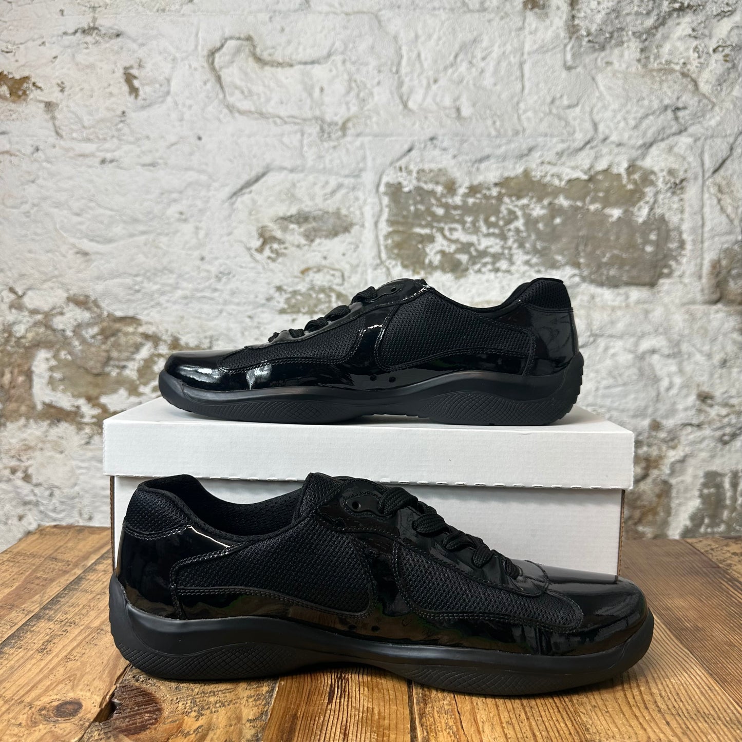 Prada Americas Cup Vintage Black Sneaker Sz 10.5