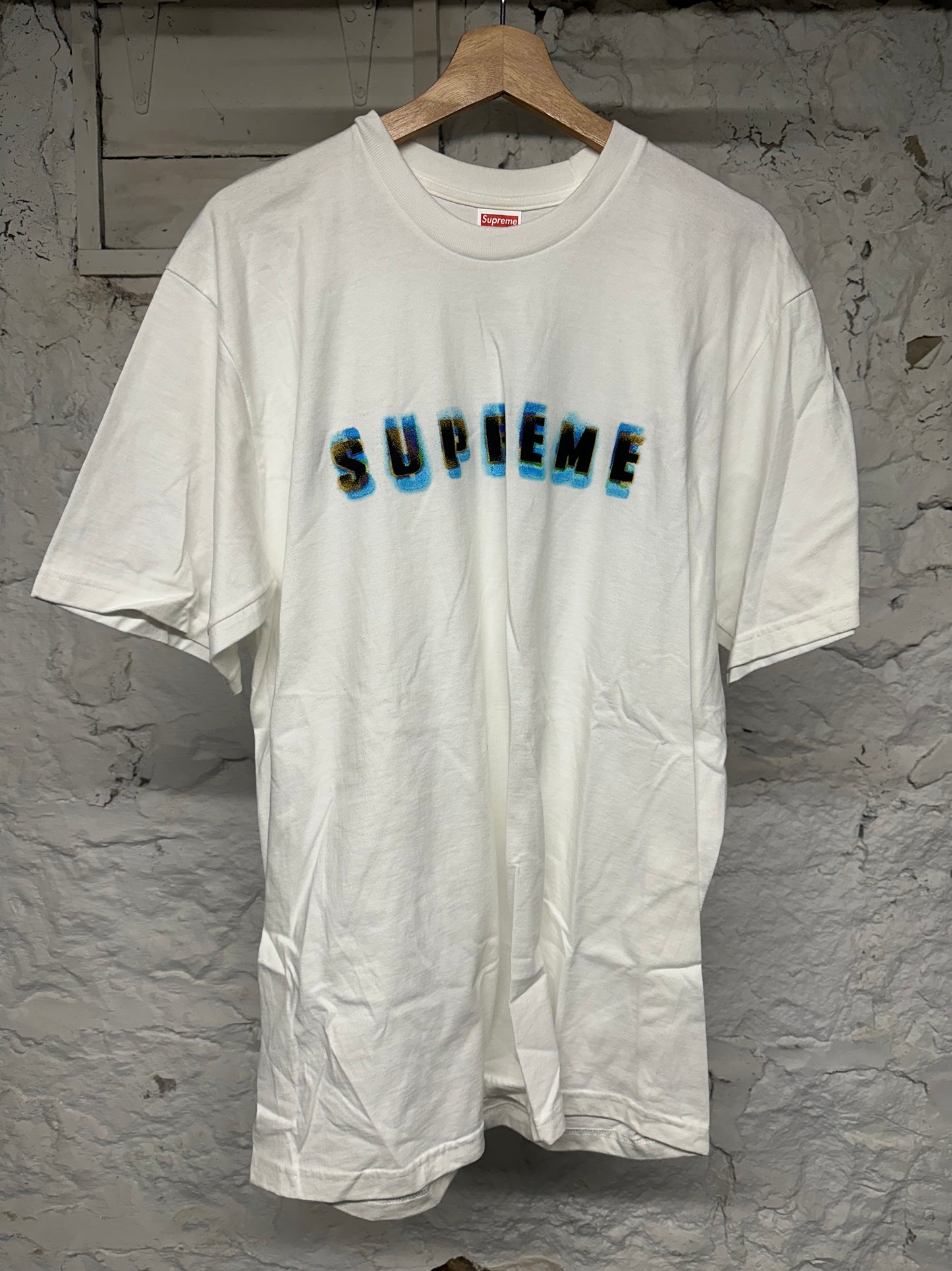 Supreme White Stencil T-Shirt Sz L DS