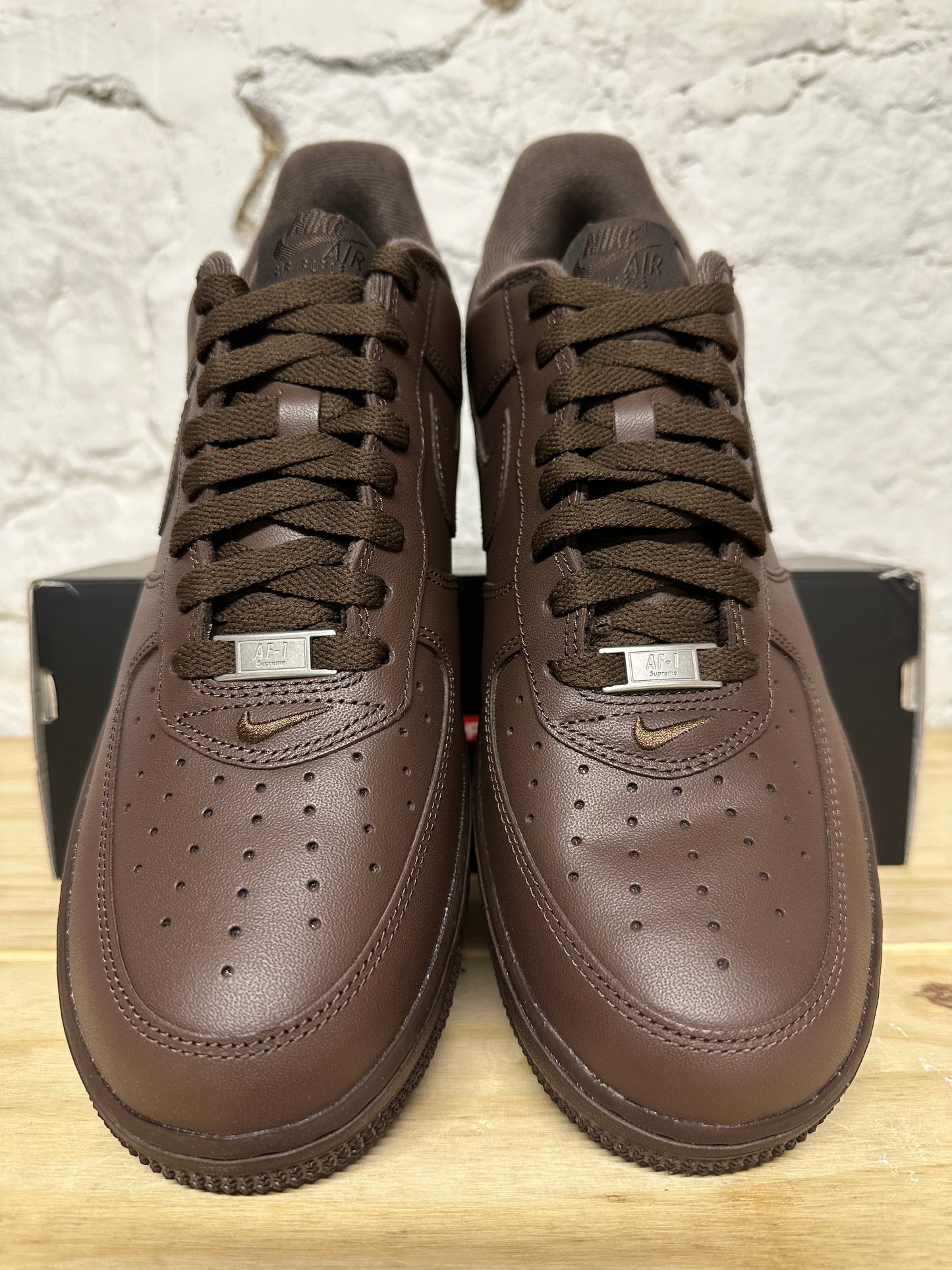 Nike Air Force 1 Low Supreme Baroque Brown Sz 11 DS