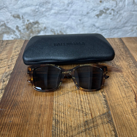 Balenciaga Spellout Brown Sunglasses
