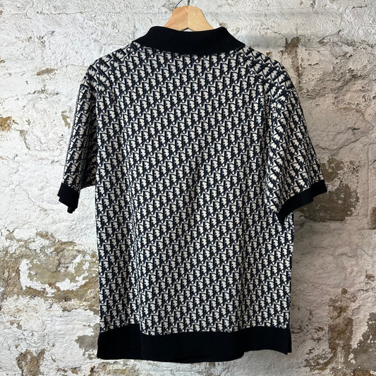 Dior Oblique Monogram Black Polo Shirt Sz S